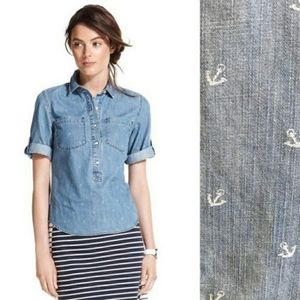 Tommy Hilfiger Chambray Popover Anchor Top